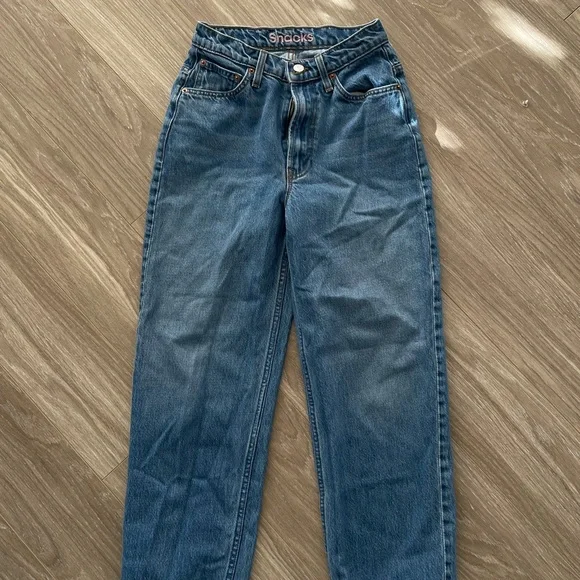 MOTHER SNACKS! Women’s High Waist Double Stack Ankle Denim Sz 24 EUC - Picture 3 of 11